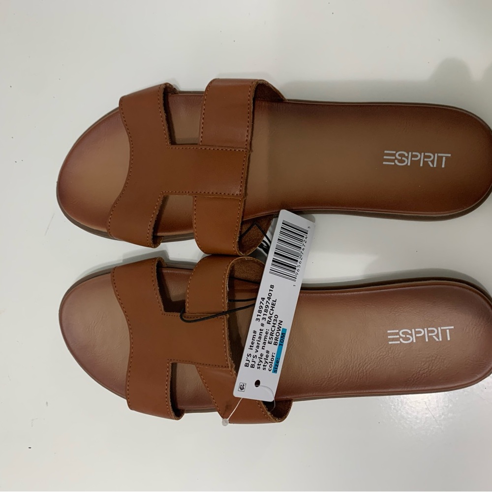 Esprit Women's Dark Tan Slide Sandals